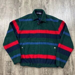 Vintage 90s Polo Sport Ralph Lauren Color Block Striped Fleece Jacket